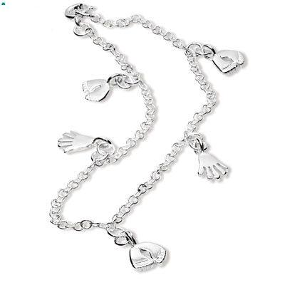 Sterling Silver Anklet - Mixed Charms