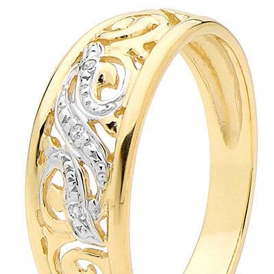 Love Diamond Ring with Celtic Carving