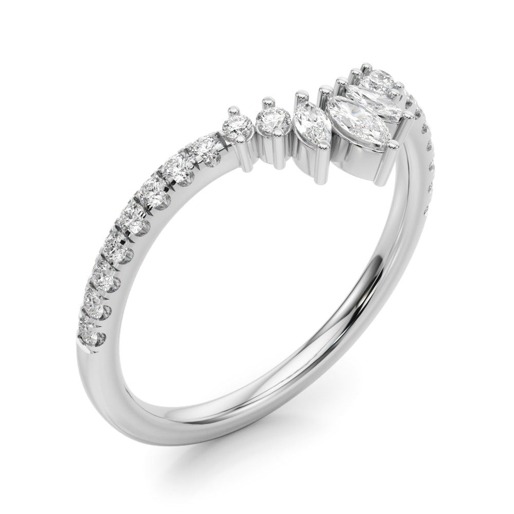 Lab Grown Diamond Fashion Ring Marquise & Round