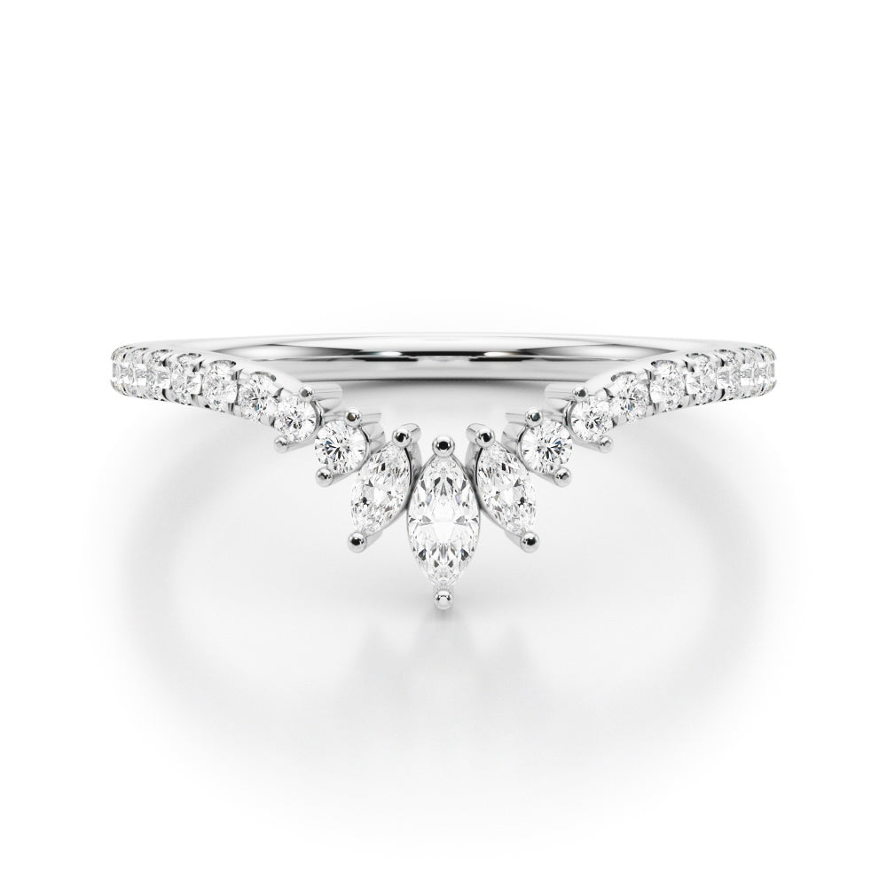 Lab Grown Diamond Fashion Ring Marquise & Round