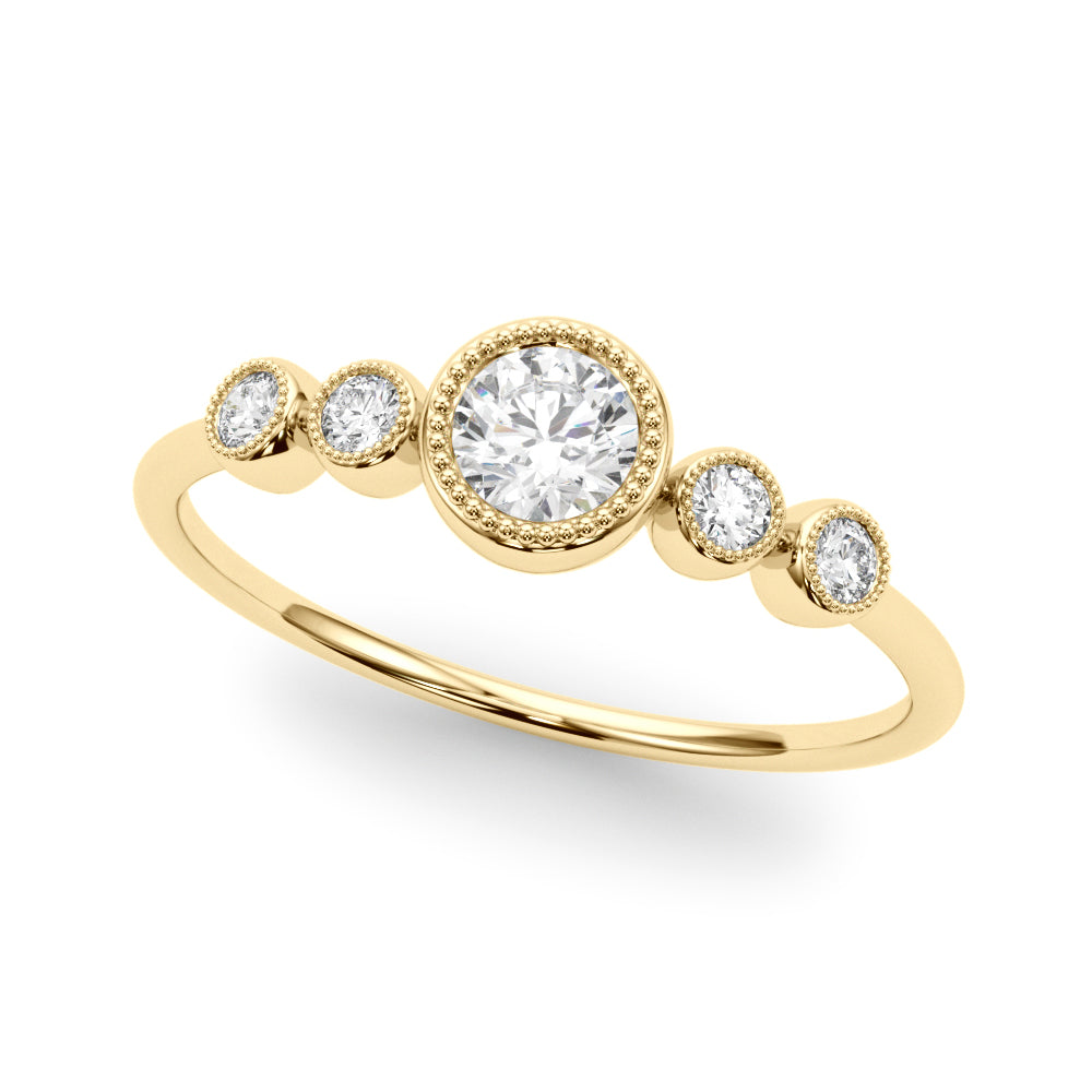 Lab Grown Diamond 5 Stone Fashion Ring With Round Center