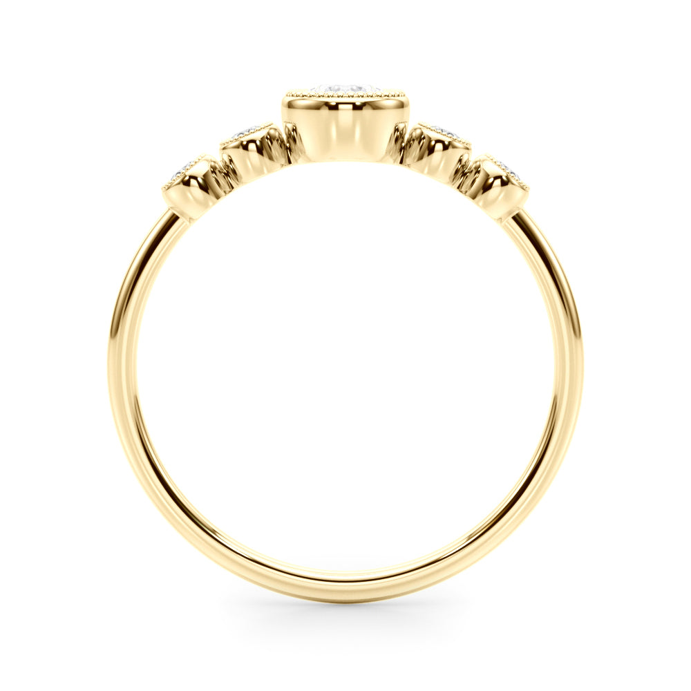 Lab Grown Diamond 5 Stone Fashion Ring With Round Center