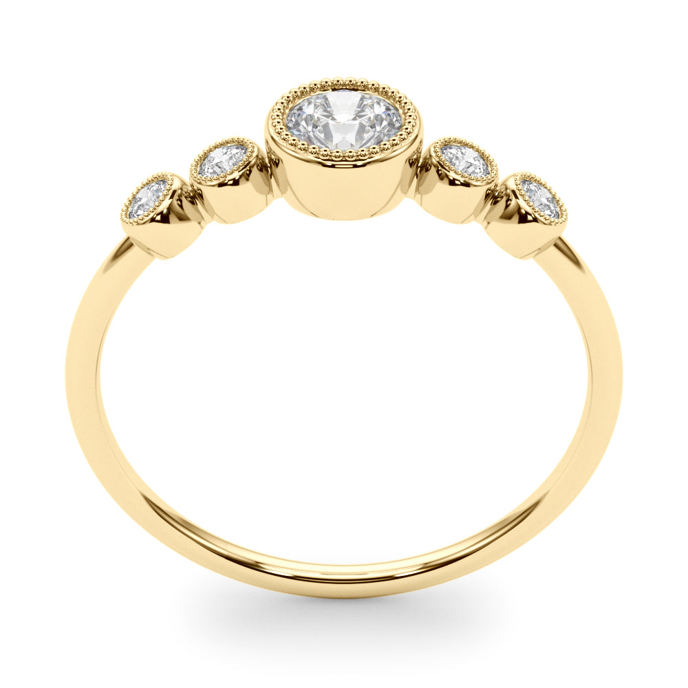 Lab Grown Diamond 5 Stone Fashion Ring With Round Center