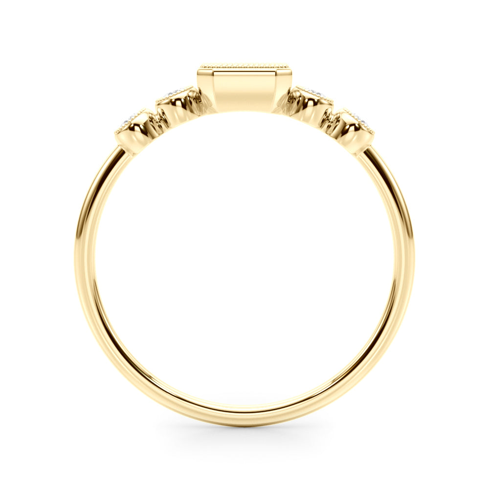 Lab Grown Diamond 5 Stone Fashion Ring With Emerald Cut Center