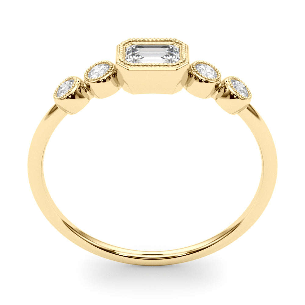 Lab Grown Diamond 5 Stone Fashion Ring With Emerald Cut Center