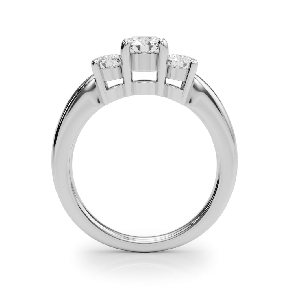 Lab Grown Diamond 3 Stone Engagement Ring Round