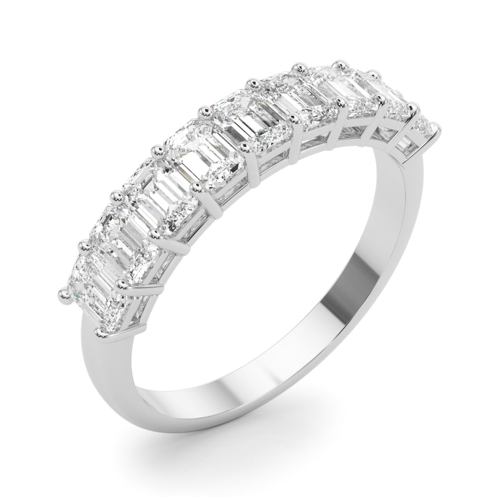 Lab Grown Diamond 9 Stone Band Emerald Cut