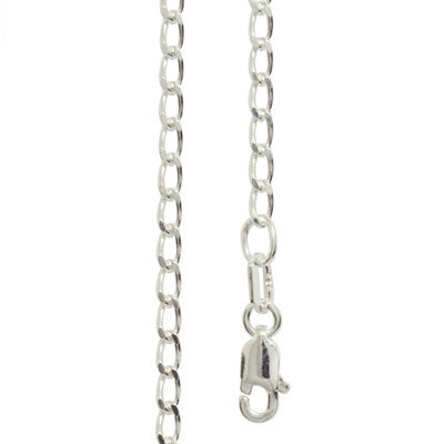Silver Curb link Necklace - 40 cm