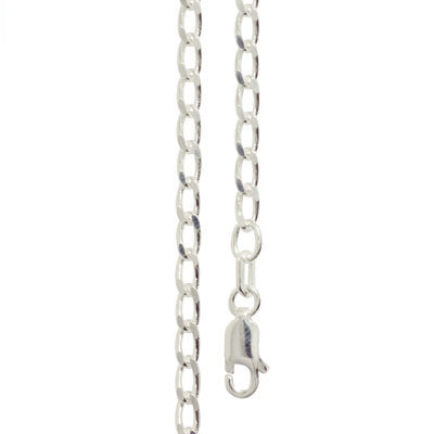 Silver Curb Link Necklace - 40 cm