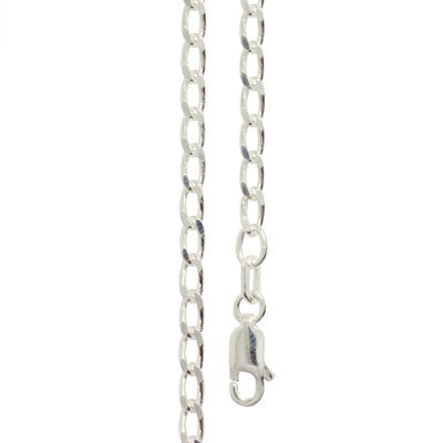 Silver Curb Link Necklace - 50 cm