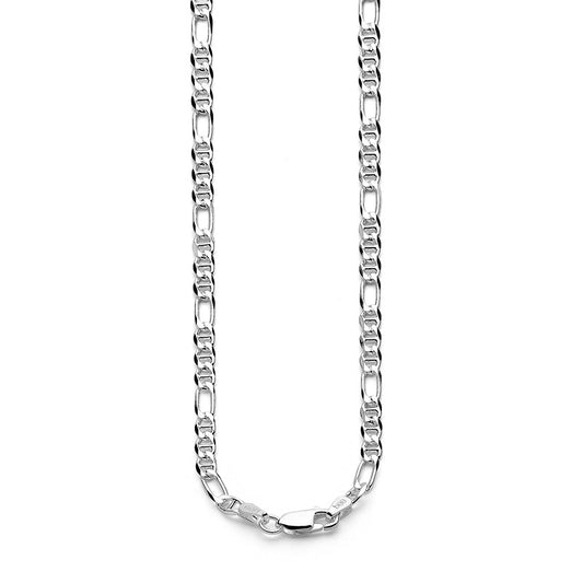 Light Silver Figaro Link Necklace - 45 cm