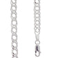 Silver Necklace Double Curb Link - 40 cm
