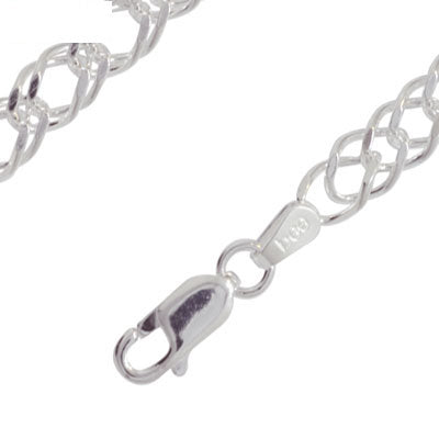 Silver Necklace Double Curb Link - 40 cm