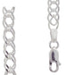 Silver Necklace Double Curb Link - 50 cm