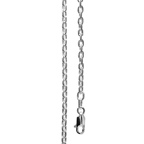 Sterling Silver Trace Link Chain - 40 cm