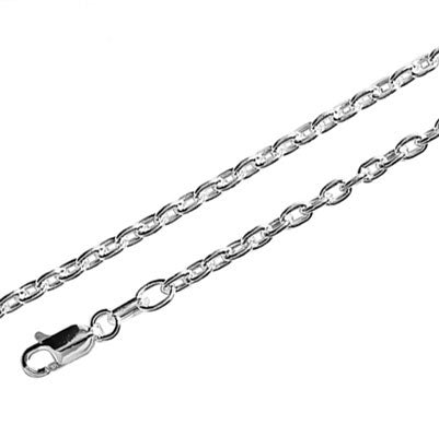 Sterling Silver Trace Link Chain - 45 cm