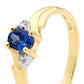Created Ceylon Sapphire and Diamond Ring