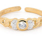 Gold toe ring with Cubic Zirconia