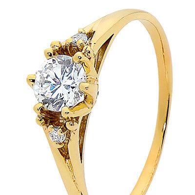 Cubic Zirconia Coronet Ring