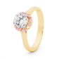 One Carat Zirconia Engagement Ring with Pink Halo