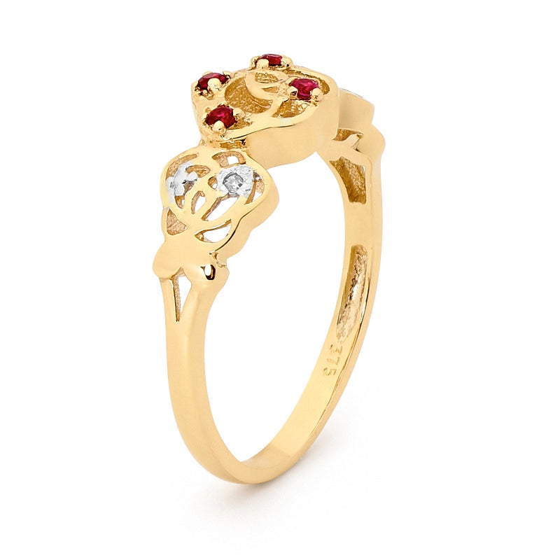 Created Ruby Rose Ring with Diamonds