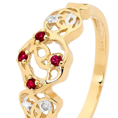 Created Ruby Rose Ring with Diamonds