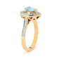 Blue Topaz Ring with Diamonds