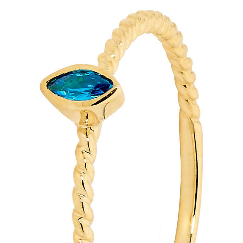 Sexy Ring with Tanzanite Blue CZ - Micro Gems