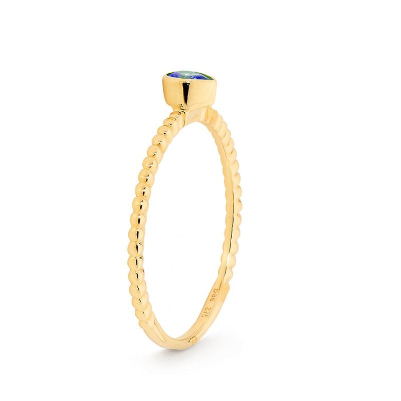 Tanzanite Blue Teardrop Ring - Micro Gems