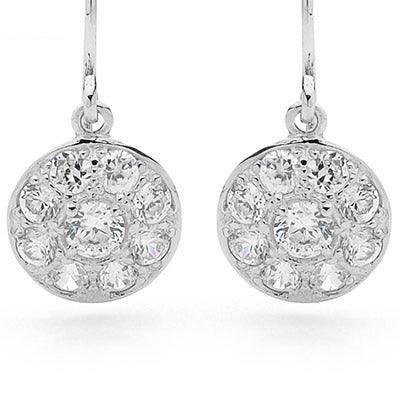 Cubic Zirconia Medallion Earrings