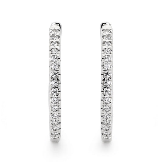 Inside Out Hoop Earrings with Cubic Zirconia