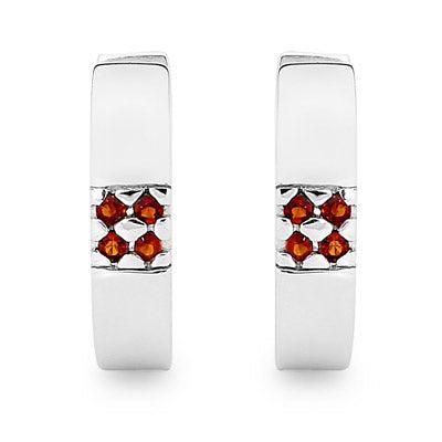 Silver Hugges with Garnet