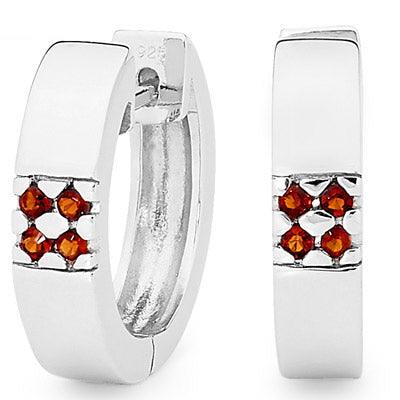 Silver Hugges with Garnet