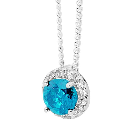 Silver pendant with Blue Topaz