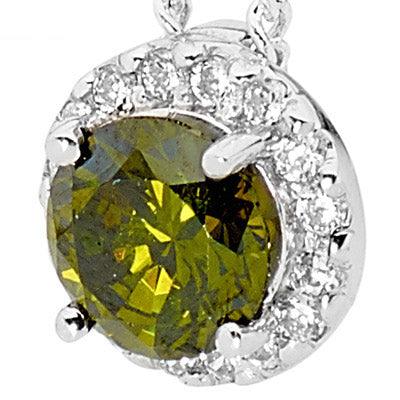 Peridot Coloured Cubic Zirconia Pendant