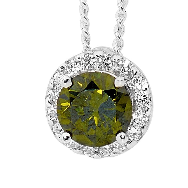 Peridot Coloured Cubic Zirconia Pendant