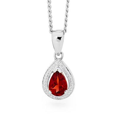 Silver Pendant with Thai Garnet Gemstone