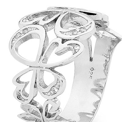 Silver Angel Ring with Cubic Zirconia