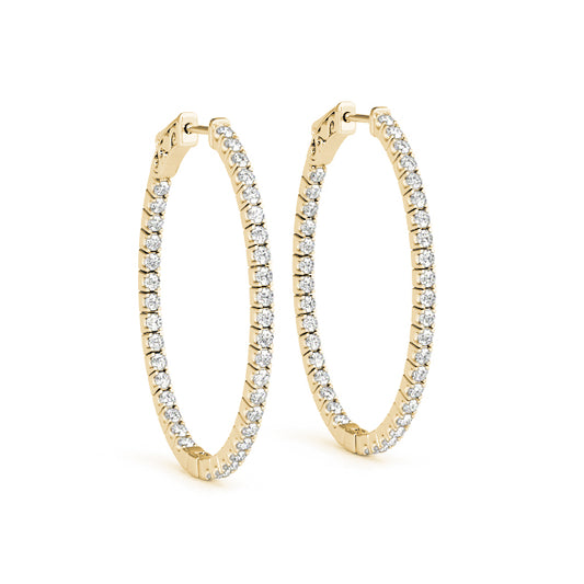 1.2 Inch 4 Prong Oval Hoop