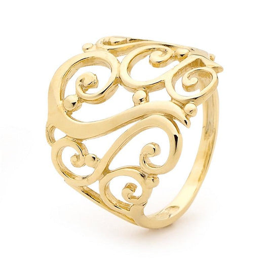 Wide Celtic Gold Ring