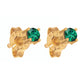 Round Emerald Studs