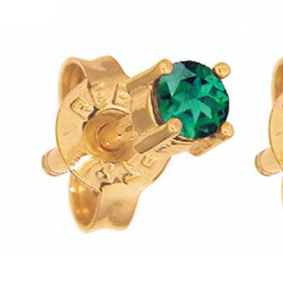 Round Emerald Studs