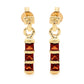 Oblong Garnet Drop Stud Earrings