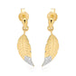 9 ct. gold feather design earrings