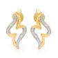 Double Wave Ear Studs in Gold with Diamonds