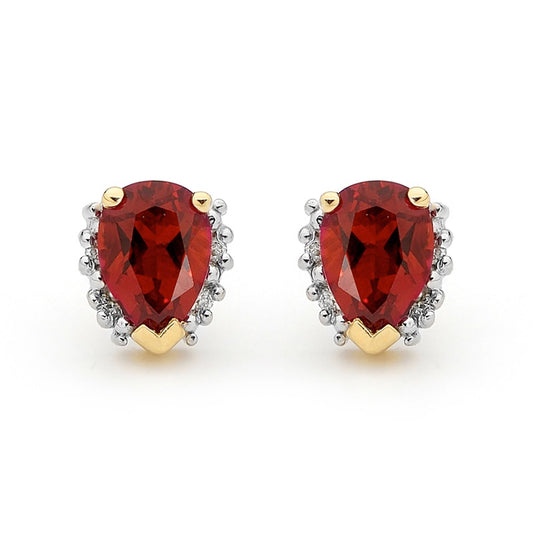 Created Ruby and Diamond Stud earrings