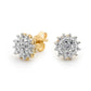 Zirconia Cluster Earrings - Gold
