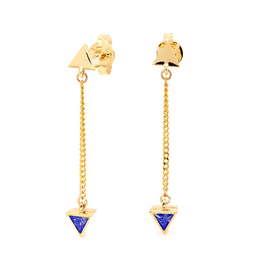 Sexy Drop Earrings with Blue CZ  - Micro Gems
