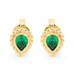 Teardrop Earrings with Green CZ- Micro Gems