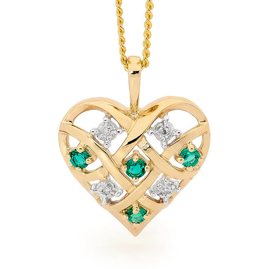Dreamweaver pendant with Emerald and Diamond
